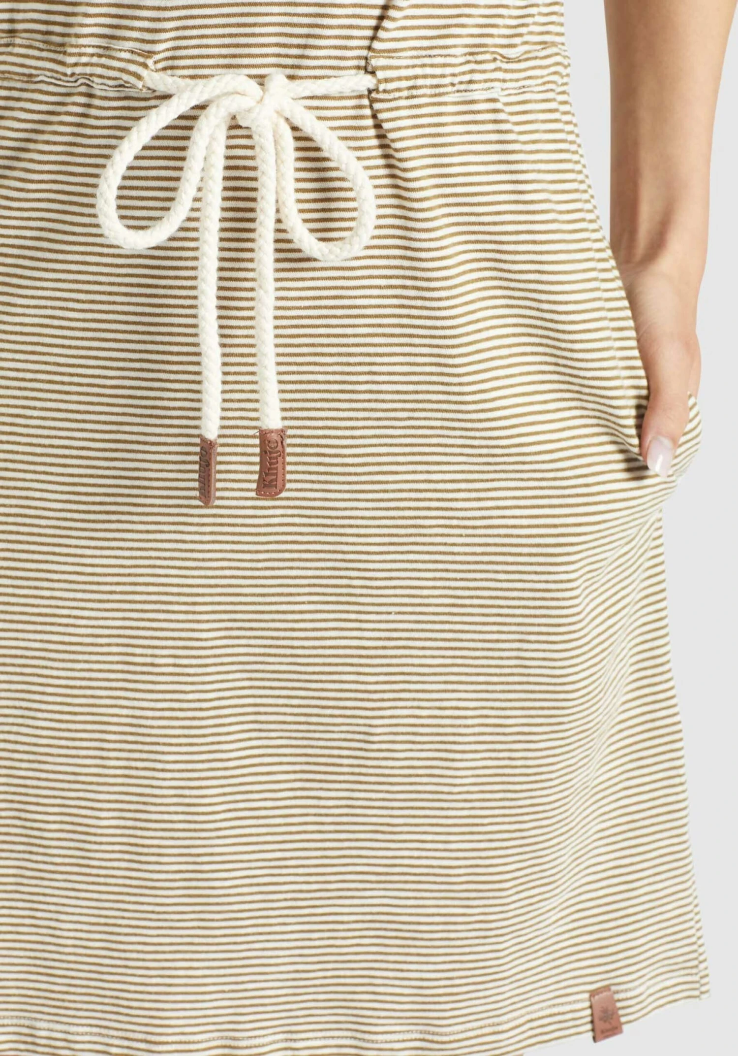 Khujo Jerseyjurken Jurk ANNEMARIE Dames Beige / Wit 7 Khujo Jerseyjurken Jurk ANNEMARIE Dames Beige / Wit - Afbeelding 7