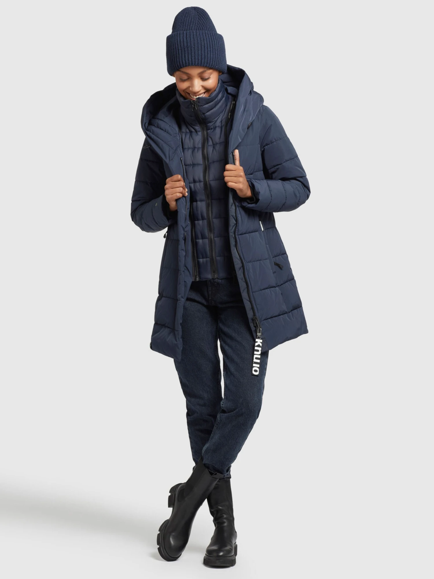 Khujo Korte Mantels Wintermantel Floyt Dames Donkerblauw 3 Khujo Korte Mantels Wintermantel Floyt Dames Donkerblauw - Afbeelding 3