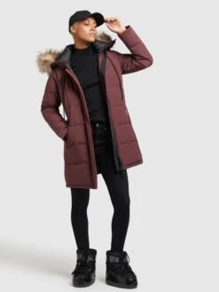 Khujo Wintermantels Wintermantel Cloren Dames Donkerrood 10 Khujo Wintermantels Wintermantel Cloren Dames Donkerrood -Khujo 1be537bb118135228b666b0aa23f4c39