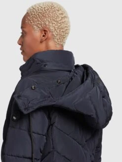 Khujo Korte Mantels Wintermantel Cups Dames Marine -Khujo 22116d1b6da4b58c66e48844280d9879