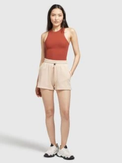 Khujo Shorts Regular Broek Dames Abrikoos -Khujo 2c9b7982fbffb205ee3c615b8a434dcc