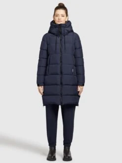Khujo Wintermantels Wintermantel Youma Dames Navy -Khujo 3685efe77dedc2b24882455c9a0270ef