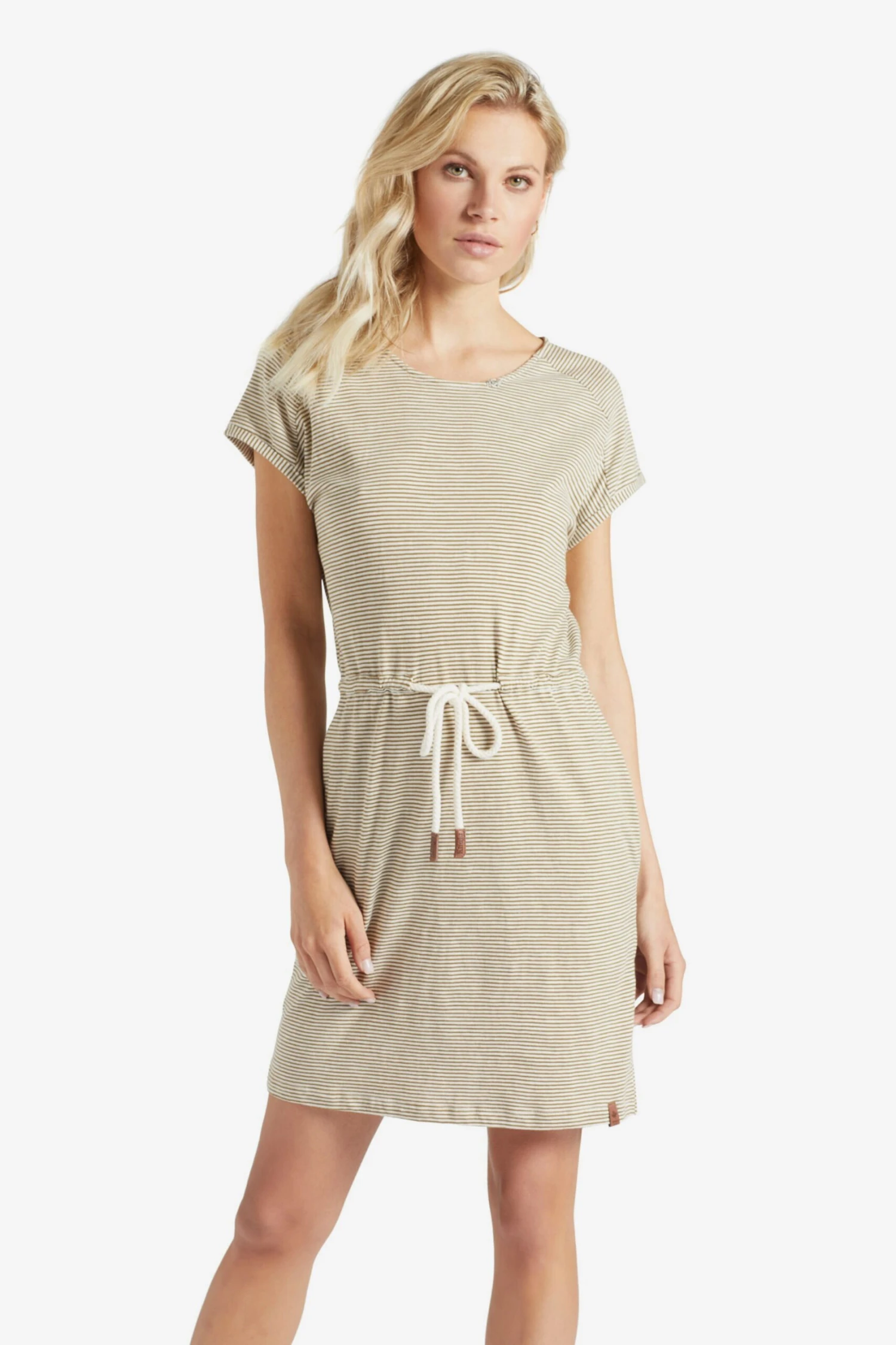 Khujo Jerseyjurken Jurk ANNEMARIE Dames Beige / Wit 6 Khujo Jerseyjurken Jurk ANNEMARIE Dames Beige / Wit - Afbeelding 6