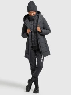 Khujo Korte Mantels Wintermantel Floyt Dames Donkergrijs -Khujo 542caea8563041d5bc868345c48f728b