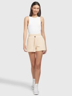 Khujo Shorts Regular Broek Dames Lichtgeel -Khujo 68ec507de2945c048827f3c0c278339c