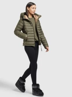 Khujo Winterjassen Winterjas Lovina Shine Dames Kaki -Khujo 6ad37bc5a05c6b77fd0fc8b83d77b57c