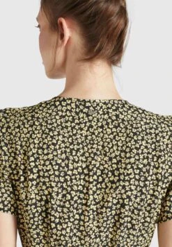 Khujo Blousejurken Blousejurk Porgy Dames Pasteelgeel / Zwart -Khujo 7ba28fc11f32b953027d25a1006b75fa