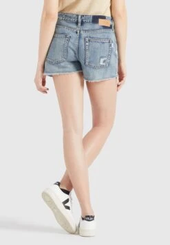 Khujo Denim Shorts Loosefit Jeans Anouk Dames Blauw -Khujo 840bfb85ec4f6784ff270e9f3425377f