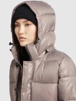 Khujo Winterjassen Winterjas Gerda Shiny Dames Beige -Khujo 86f1630d904918f0c94f73808539c90b