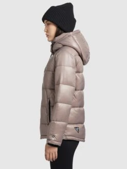 Khujo Winterjassen Winterjas Gerda Shiny Dames Beige -Khujo 8f8f72135881c459ea4c83d0465bcc9a