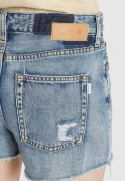 Khujo Denim Shorts Loosefit Jeans Anouk Dames Blauw -Khujo 96139683422329f7ecd0e51bd7896ed1