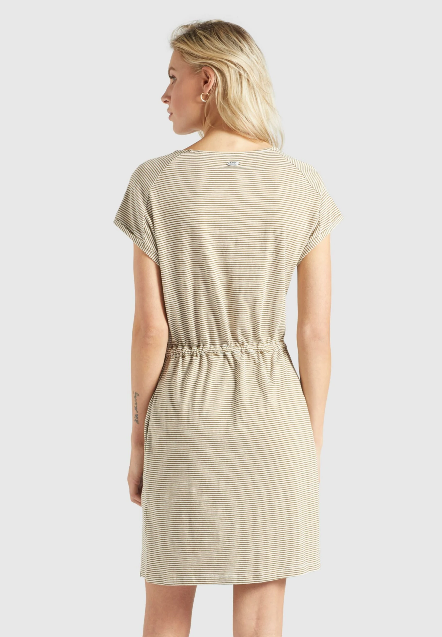 Khujo Jerseyjurken Jurk ANNEMARIE Dames Beige / Wit 5 Khujo Jerseyjurken Jurk ANNEMARIE Dames Beige / Wit - Afbeelding 5