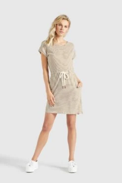 Khujo Jerseyjurken Jurk ANNEMARIE Dames Beige / Wit 11 Khujo Jerseyjurken Jurk ANNEMARIE Dames Beige / Wit -Khujo 9d3dc3f9ca62a0f03ce6a769e00792c2