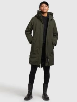Khujo Wintermantels Wintermantel Charlyn 3 Dames Kaki -Khujo acfbcec0fa87441604932f30d3584966