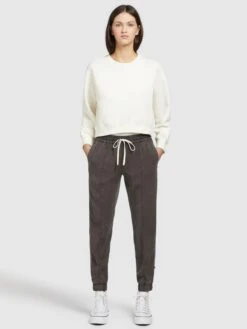 Khujo Pantalons Tapered Broek SANDI Dames Antraciet -Khujo c91ca4892f2a5eeb94370deb41edf256