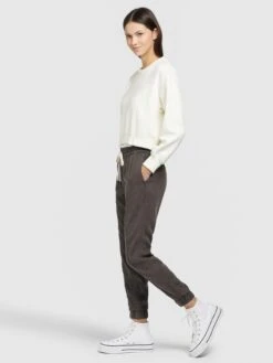Khujo Pantalons Tapered Broek SANDI Dames Antraciet -Khujo c9ba3836cc7ca961e3e54ff0a4888d6c
