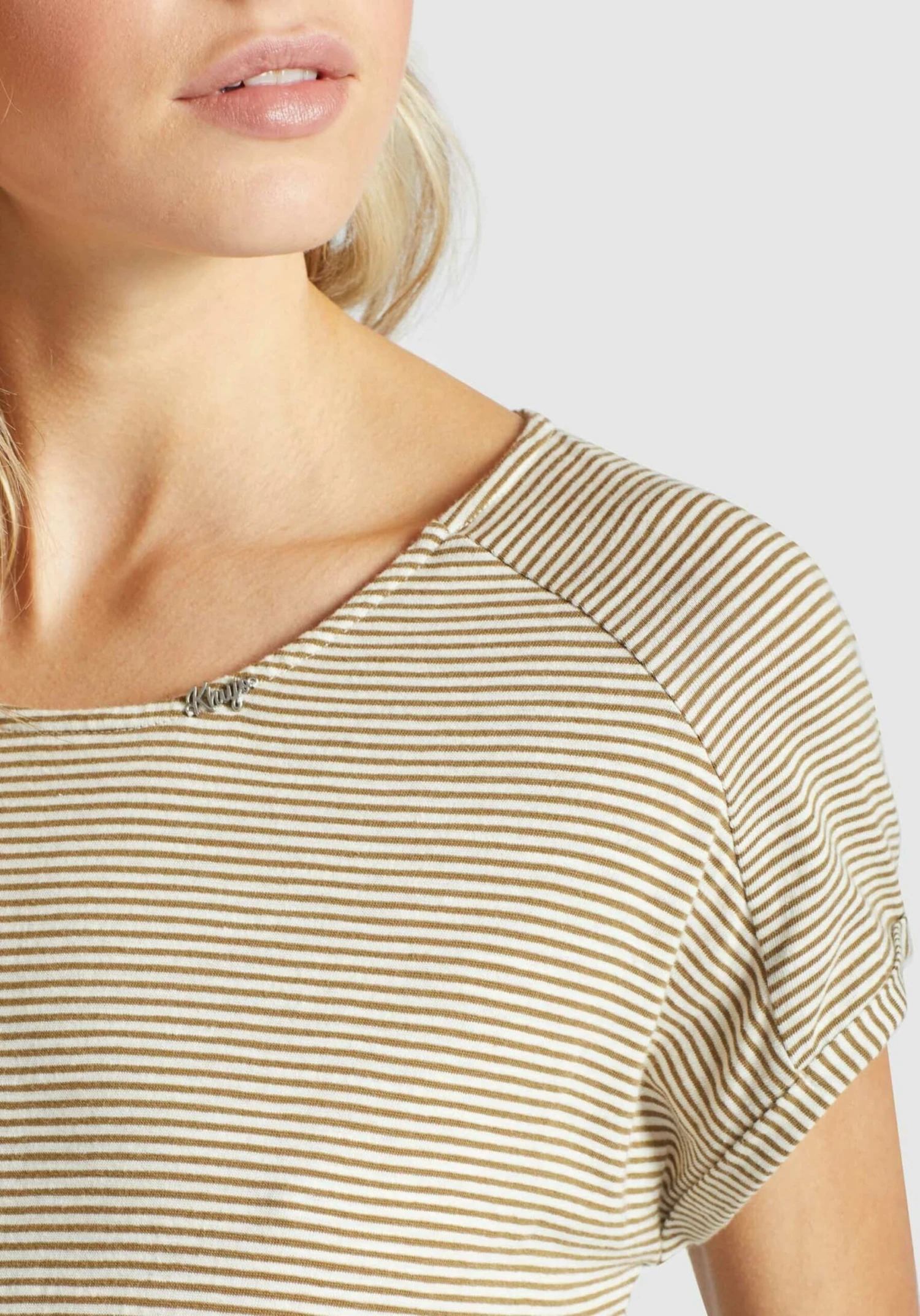 Khujo Jerseyjurken Jurk ANNEMARIE Dames Beige / Wit 8 Khujo Jerseyjurken Jurk ANNEMARIE Dames Beige / Wit - Afbeelding 8