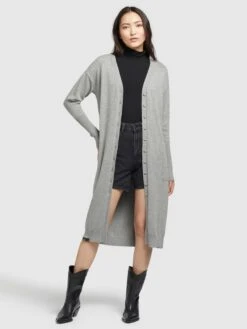 Khujo Vesten Gebreid Vest Elina Dames Grijs -Khujo e11f869f9d459423478f37a1a3d1dbd3