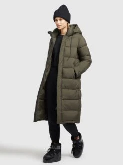 Khujo Wintermantels Wintermantel Julina Dames Kaki -Khujo e7364781bb032d391f36c91cc2deb7b9