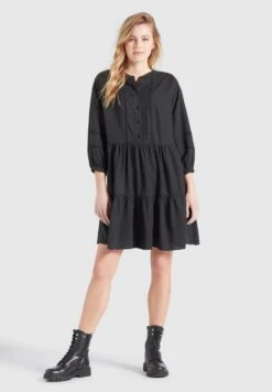 Khujo Blousejurken Blousejurk Crepes Dames Zwart -Khujo eb065f9ee85f03763617ba09afc229a6