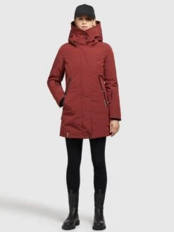 Khujo Winterjassen Winterjas Viona 3 Dames Roestrood -Khujo ef071a5229469557b31ab3558c3a0edb