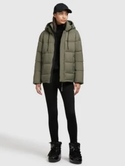 Khujo Winterjassen Winterjas Evona Dames Kaki -Khujo f492f81aeca596f08d97909af7219bf5