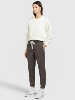 Khujo Pantalons Tapered Broek SANDI Dames Antraciet -Khujo fd0c114ed11005e54b9e838e18607370